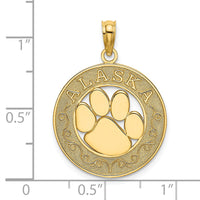 14K ALASKA w/ Bear Paw Charm-K8787