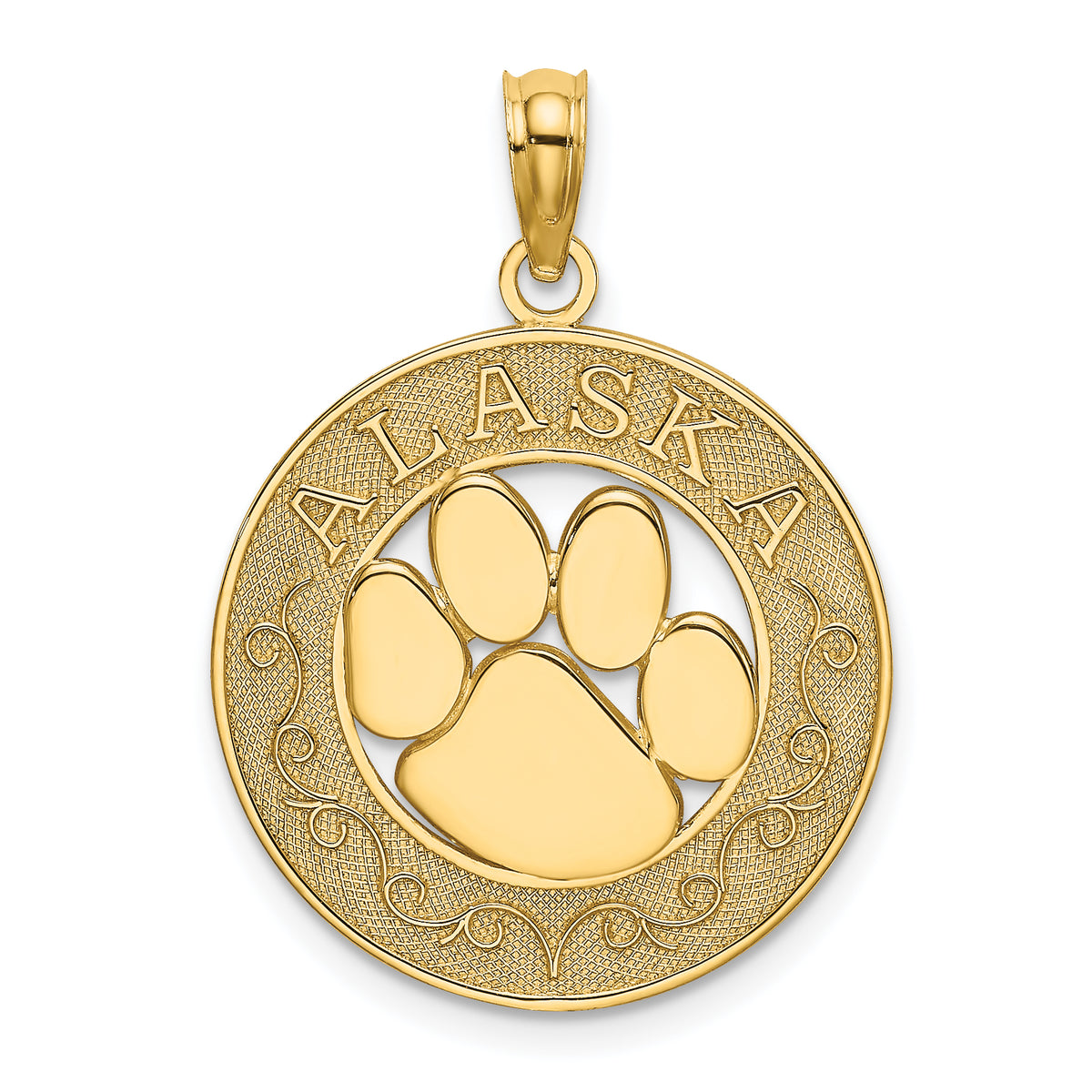 14K ALASKA w/ Bear Paw Charm-K8787