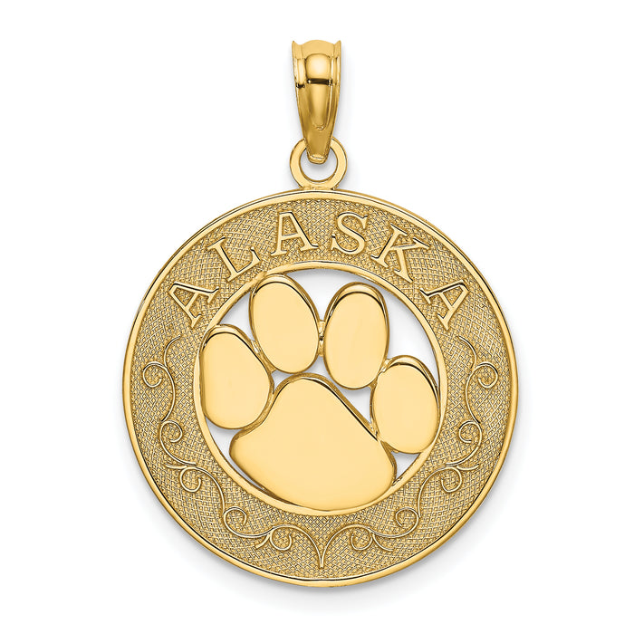 14K ALASKA w/ Bear Paw Charm-K8787
