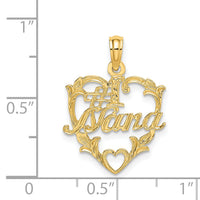 14K #1 NANA  in Heart Charm-K8804