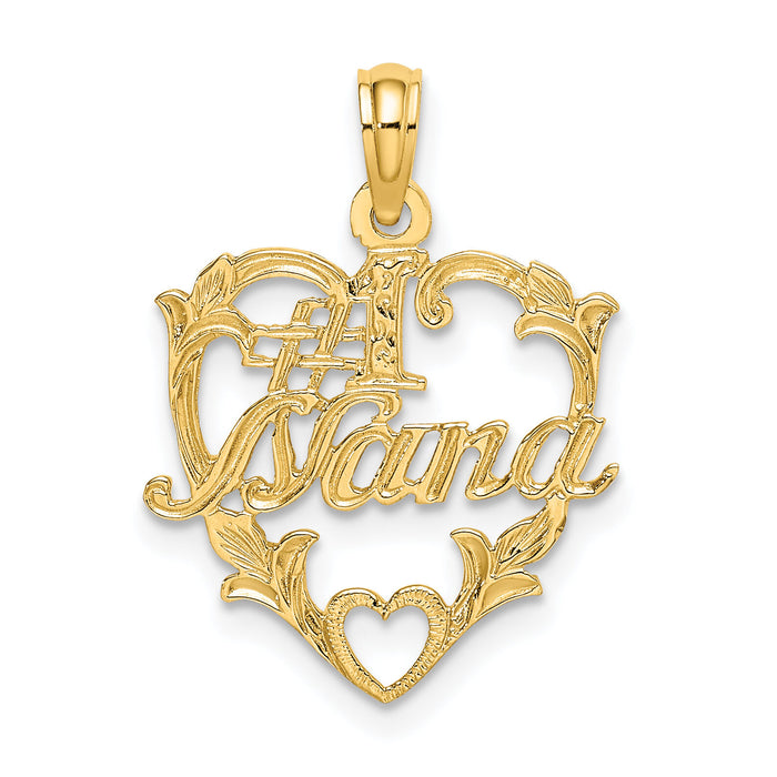 14K #1 NANA  in Heart Charm-K8804