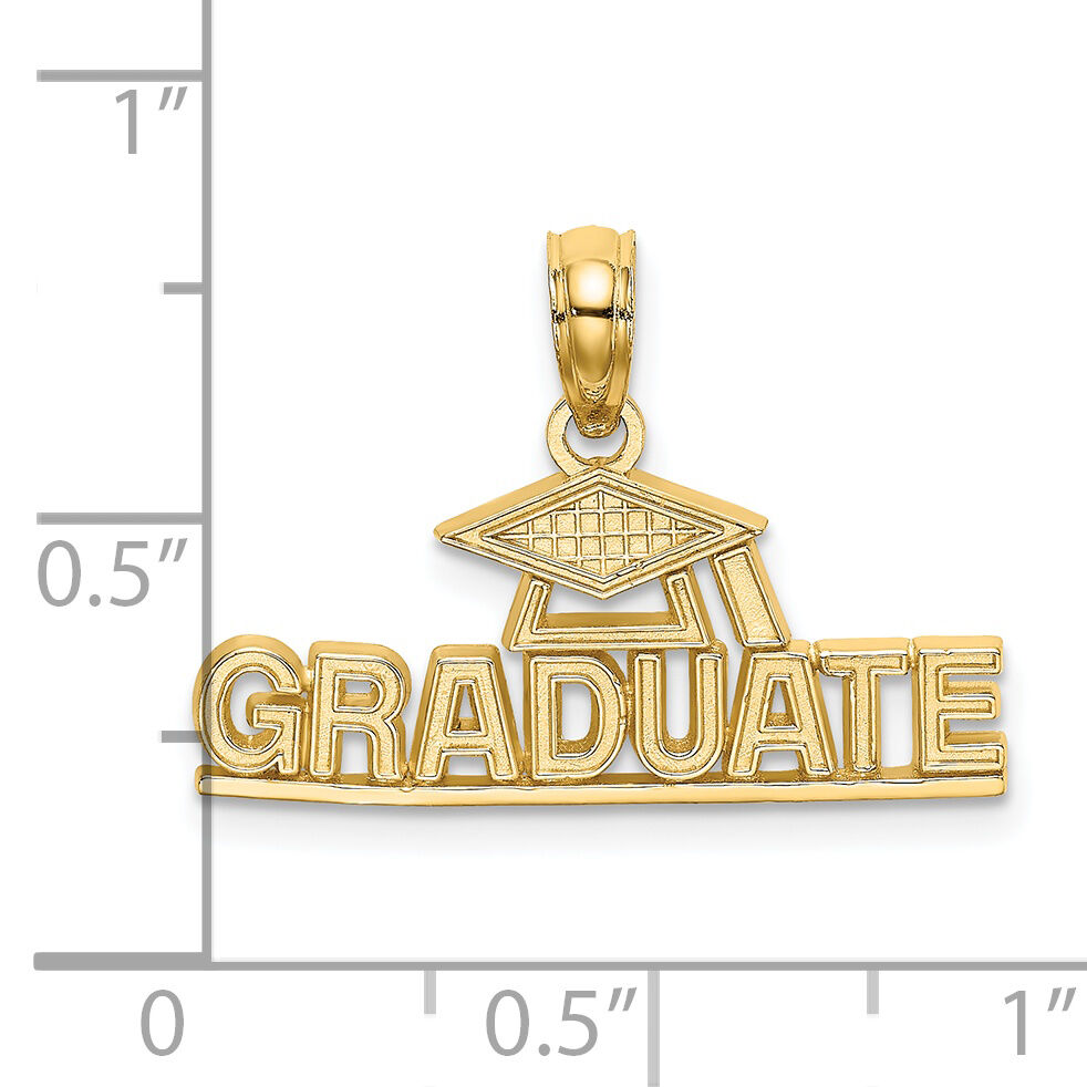 14K Polished GRADUATE Under Cap Charm-K8814