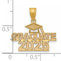 14K Polished GRADUATE 2025 Under Cap Charm-K8814-25