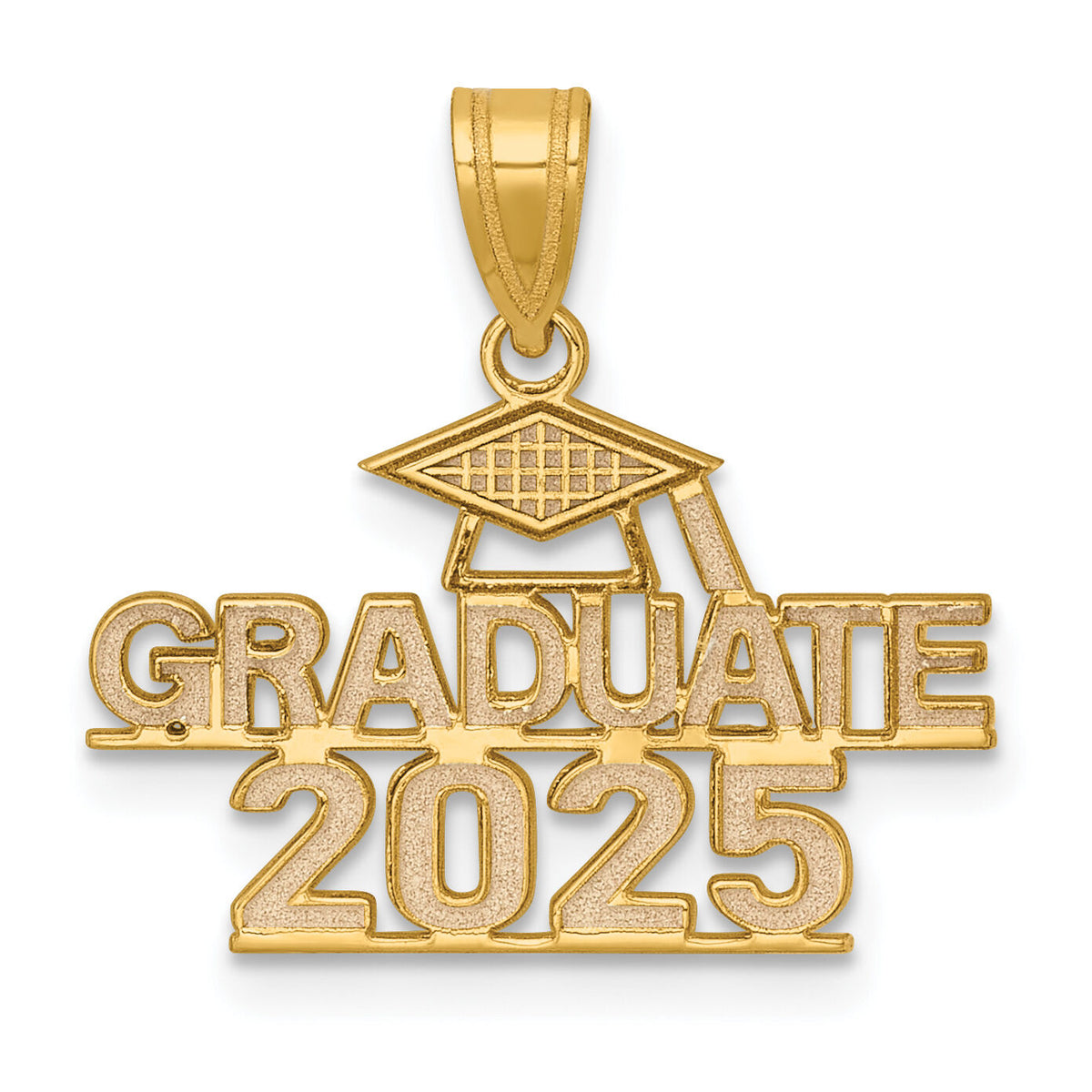 14K Polished GRADUATE 2025 Under Cap Charm-K8814-25
