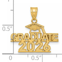 14K Polished GRADUATE 2026 Under Cap Charm-K8814-26