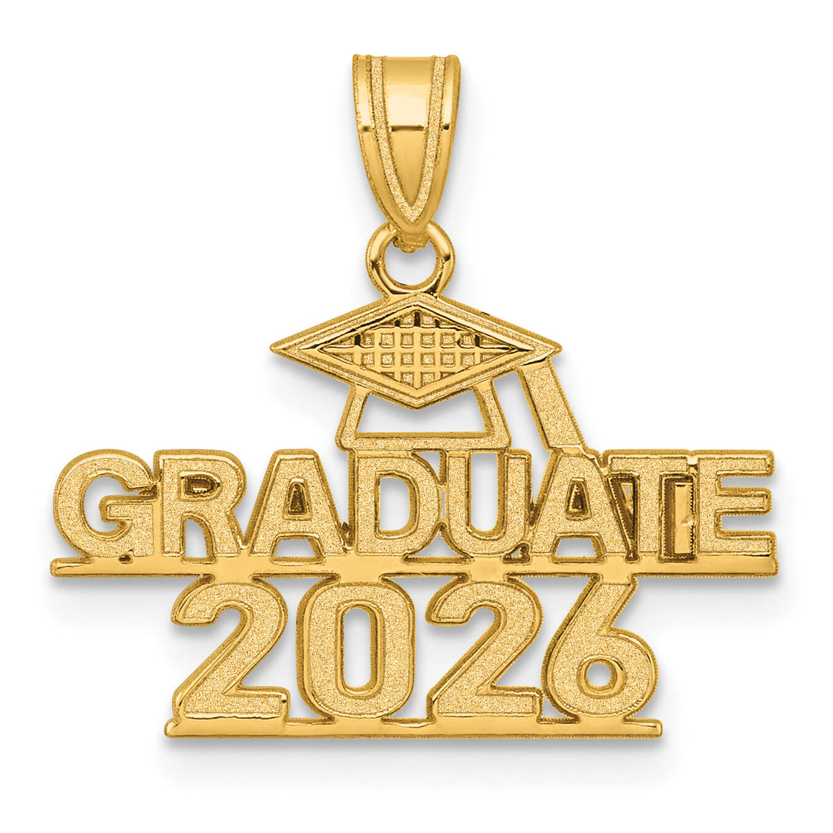 14K Polished GRADUATE 2026 Under Cap Charm-K8814-26