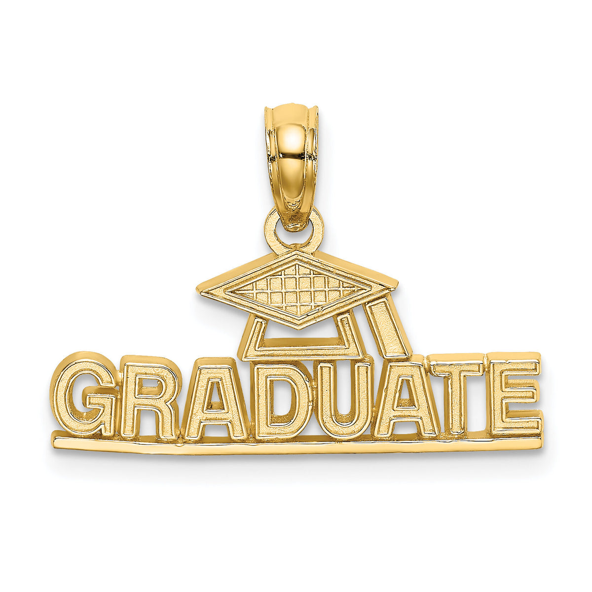 14K Polished GRADUATE Under Cap Charm-K8814