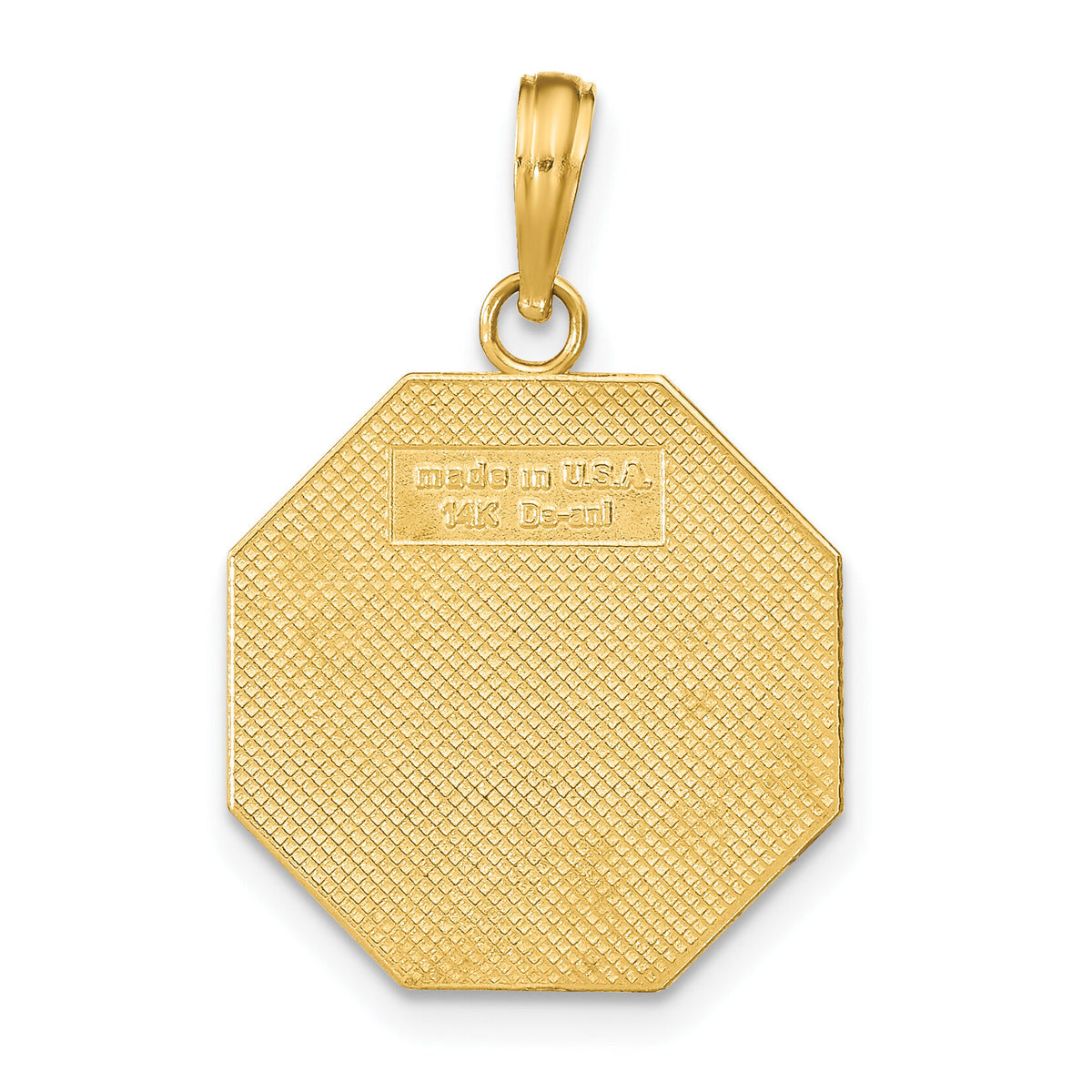 14k Polished I'LL NEVER STOP LOVING YOU Stopsign Pendant-K8822