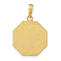 14k Polished I'LL NEVER STOP LOVING YOU Stopsign Pendant-K8822