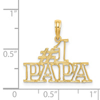 14K #1 PAPA  Cut-out Charm-K8825
