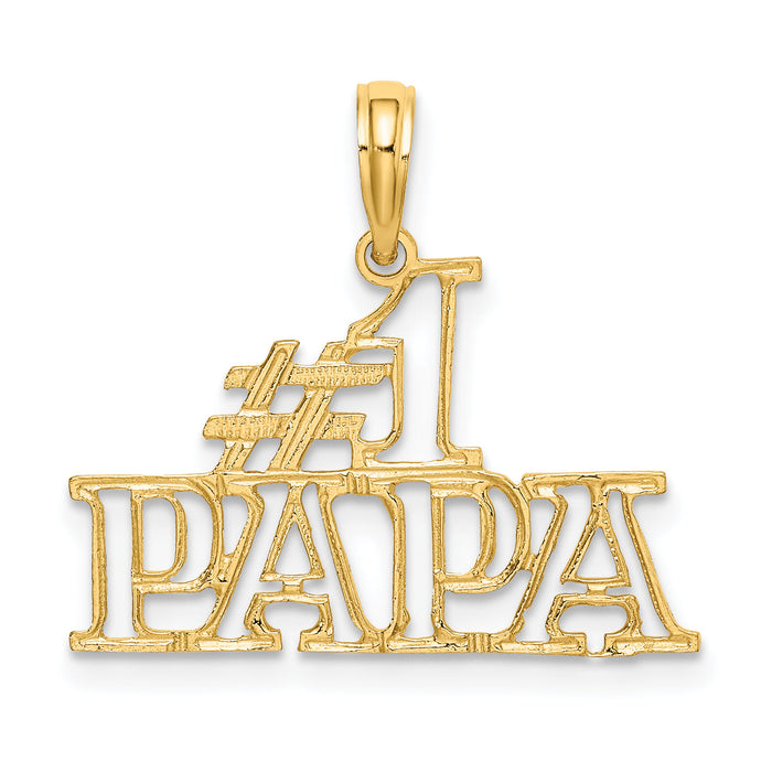 14K #1 PAPA  Cut-out Charm-K8825