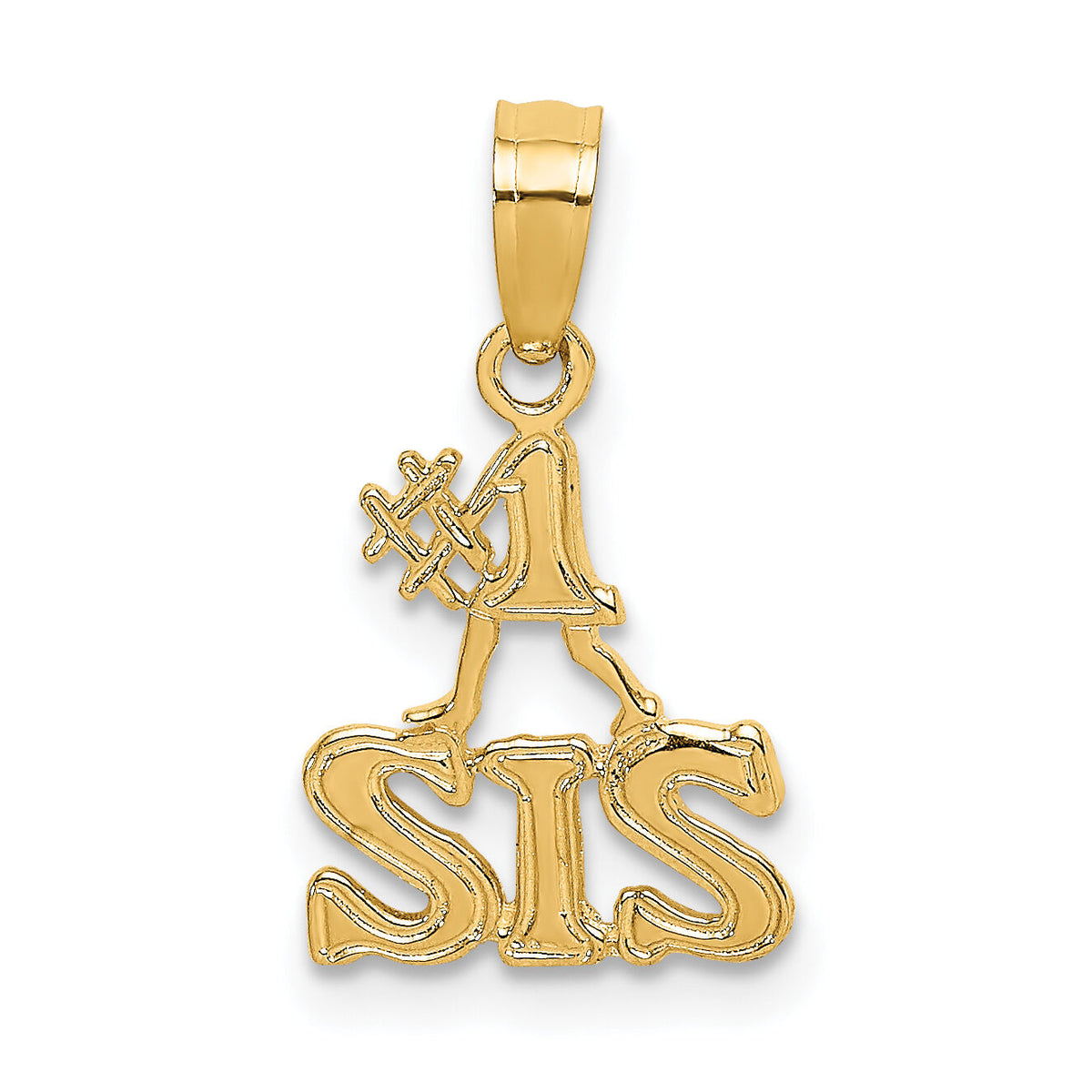 14K Polished #1 SIS Charm-K8849