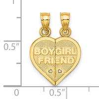 14K BOY/GIRL FRIEND Break-apart Heart Charm-K8850