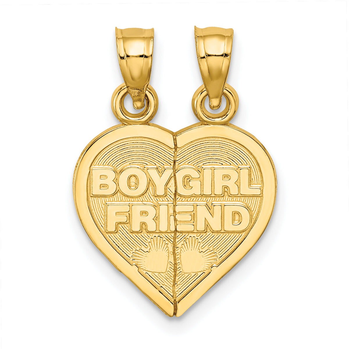 14K BOY/GIRL FRIEND Break-apart Heart Charm-K8850