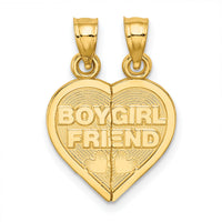 14K BOY/GIRL FRIEND Break-apart Heart Charm-K8850