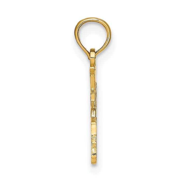 14K 15  in Cut-out Heart charm-K8851