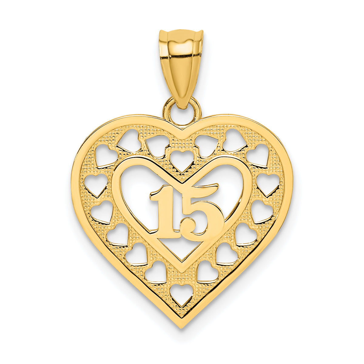 14K 15  in Cut-out Heart charm-K8851