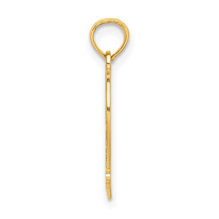 14K QUINCE ANOS 15 in Heart Charm-K8852