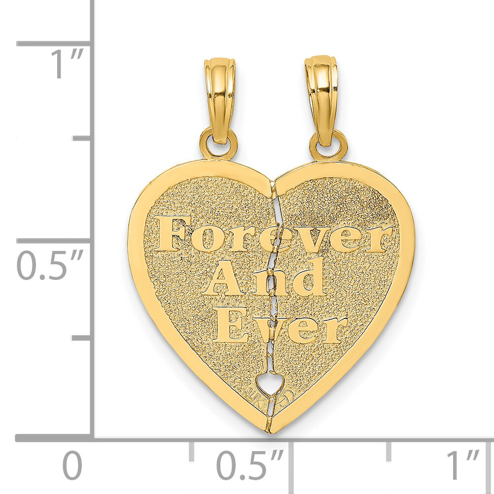14k FOREVER AND EVER Break-Apart Heart Charm-K8853