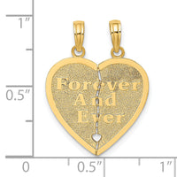 14k FOREVER AND EVER Break-Apart Heart Charm-K8853