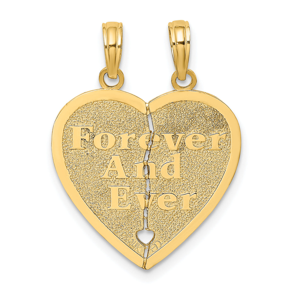 14k FOREVER AND EVER Break-Apart Heart Charm-K8853