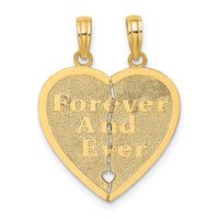 14k FOREVER AND EVER Break-Apart Heart Charm-K8853