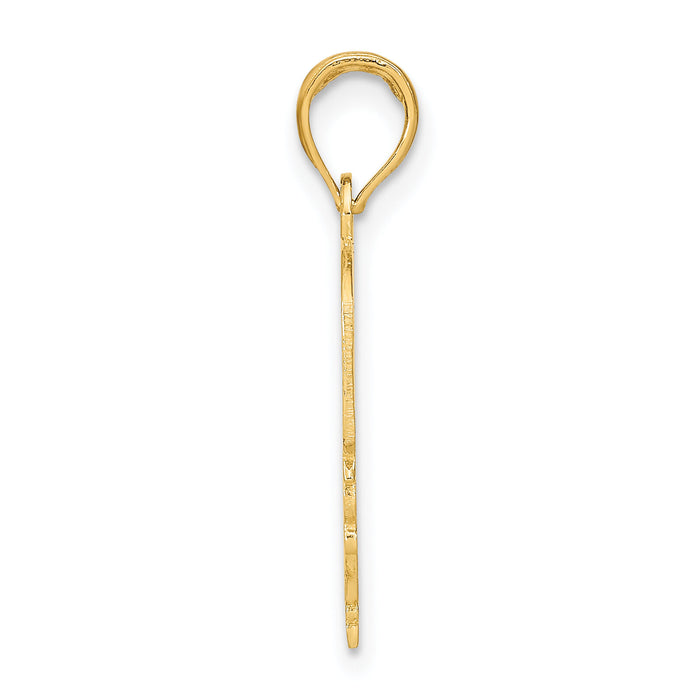 14K MOMMY'S GIRL In Heart w/Banner Charm-K8856