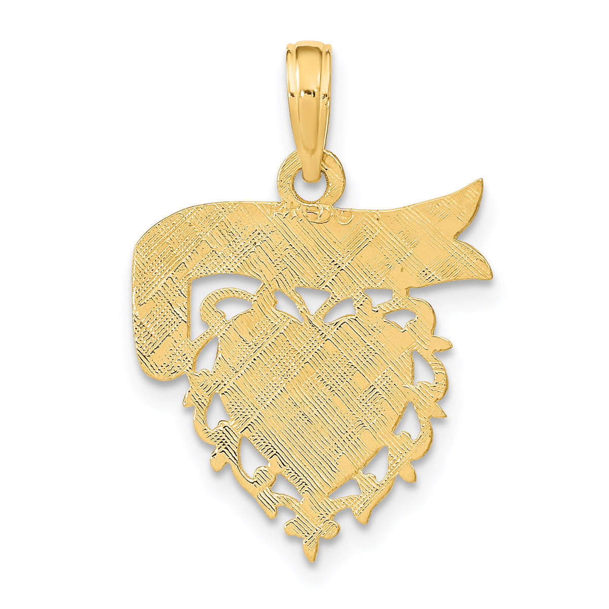 14K MOMMY'S GIRL In Heart w/Banner Charm-K8856