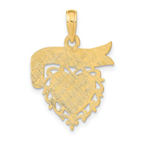 14K MOMMY'S GIRL In Heart w/Banner Charm-K8856