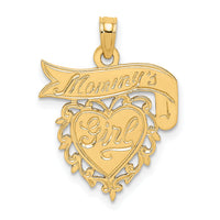 14K MOMMY'S GIRL In Heart w/Banner Charm-K8856