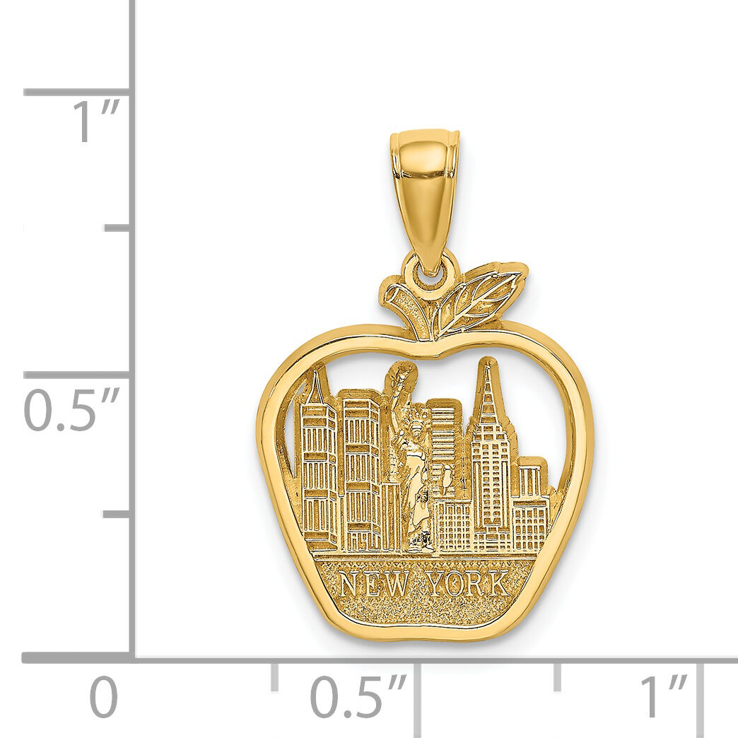 14k NEW YORK City Skyline in Apple Pendant-K8875