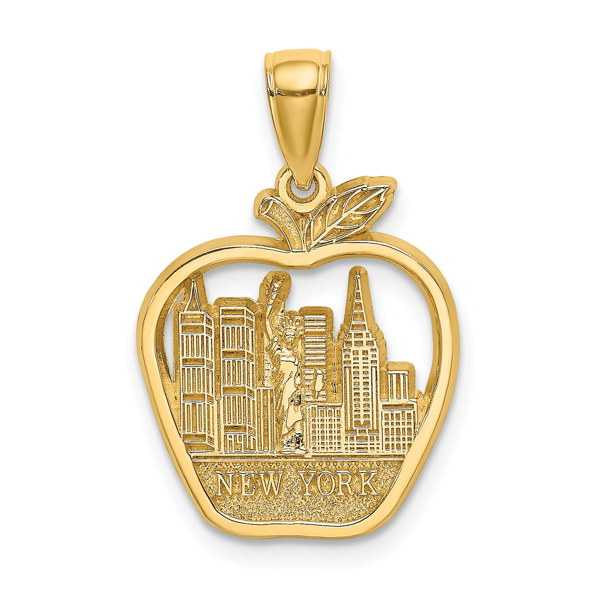 14k NEW YORK City Skyline in Apple Pendant-K8875