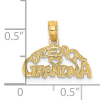 14K Block and Engraved GREAT GRANDMA Charm-K8905