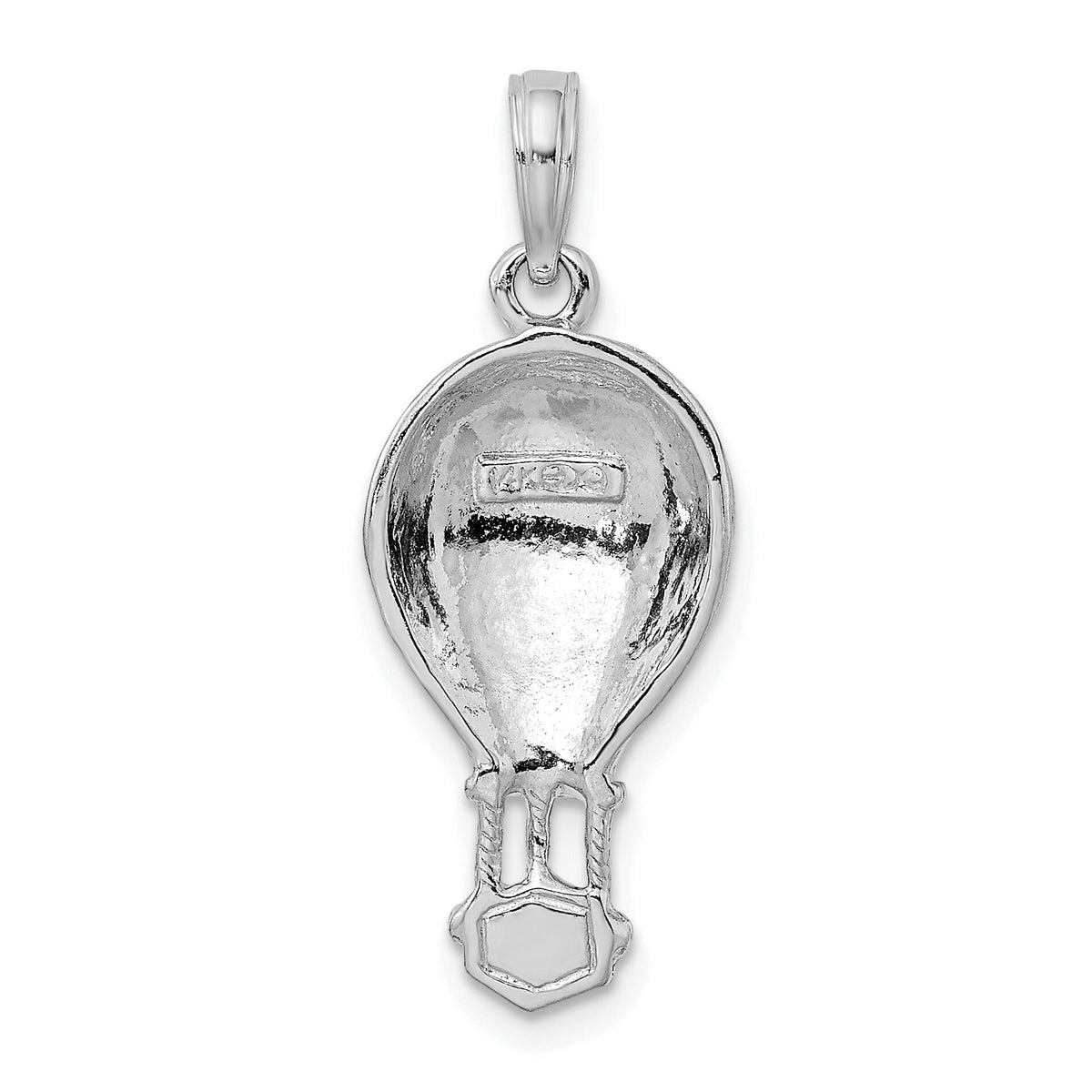 14K White Gold Polished Hot Air Ballon Charm-K8914W