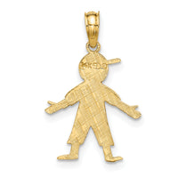 14K Boy w/ Baseball Cap Charm-K8935