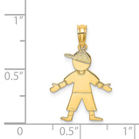 14K Boy w/ Baseball Cap Charm-K8935