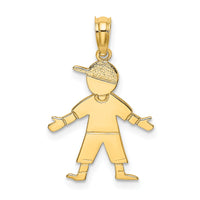 14K Boy w/ Baseball Cap Charm-K8935