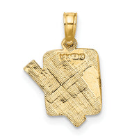 14K School Book and Ruler Charm-K8937