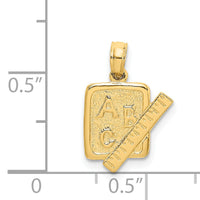 14K School Book and Ruler Charm-K8937