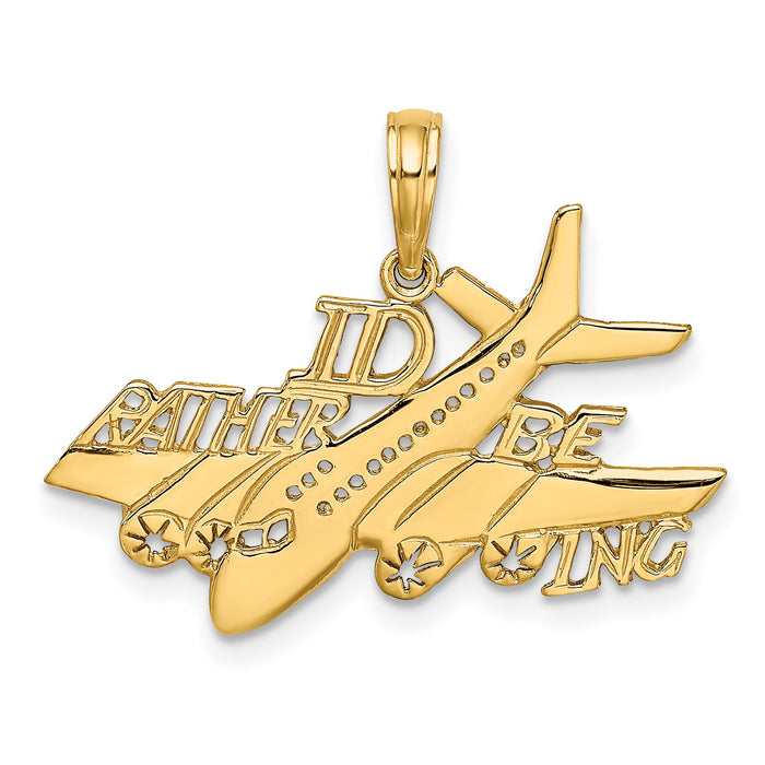 14k I'D RATHER BE FLYING Charm-K894