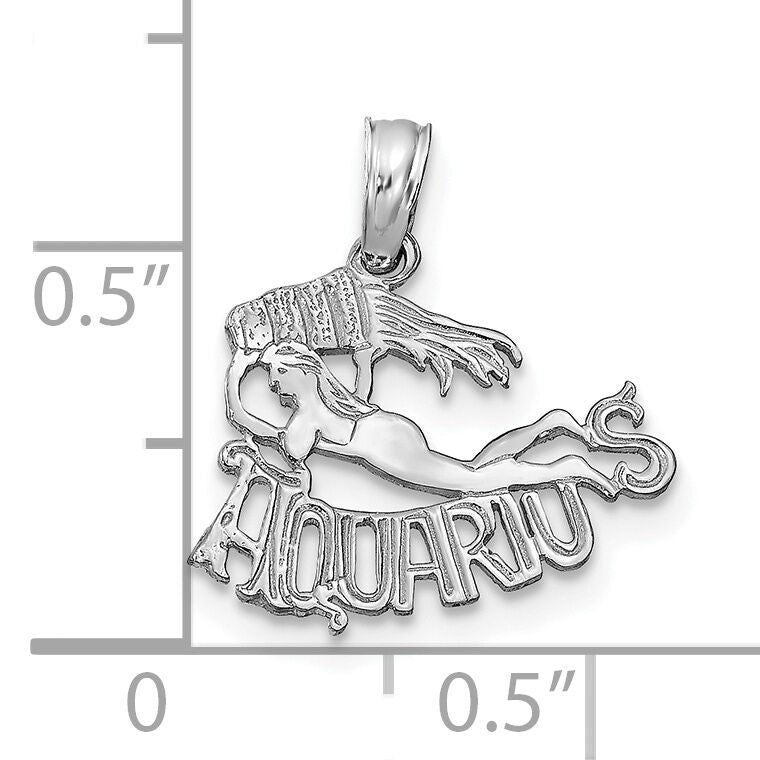 14k WG AQUARIUS Zodiac Charm-K8944W
