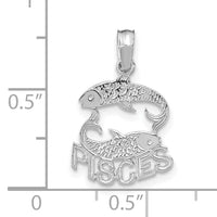 14k WG PISCES Zodiac Charm-K8945W