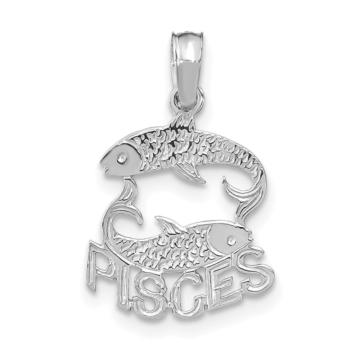 14k WG PISCES Zodiac Charm-K8945W