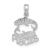 14k WG PISCES Zodiac Charm-K8945W