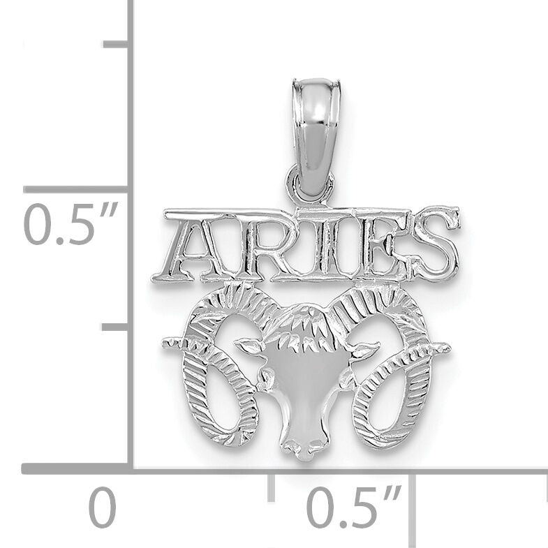 14k WG ARIES Zodiac Charm-K8946W