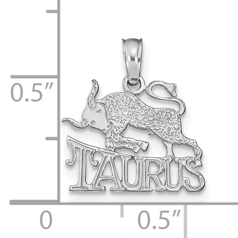 14k WG TAURUS Zodiac Charm-K8947W