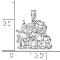 14k WG TAURUS Zodiac Charm-K8947W
