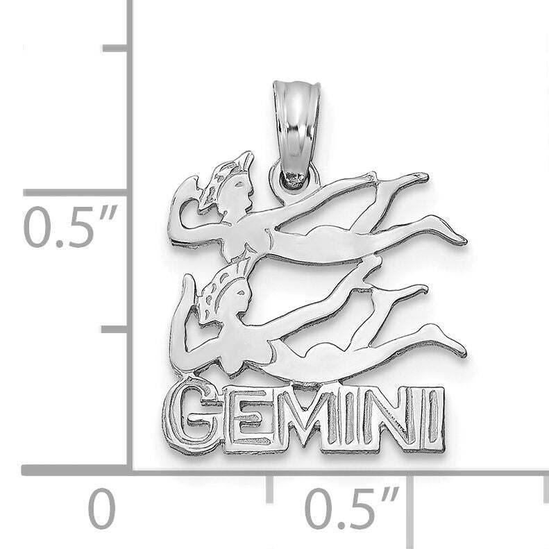 14k WG GEMINI Zodiac Charm-K8948W