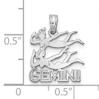 14k WG GEMINI Zodiac Charm-K8948W