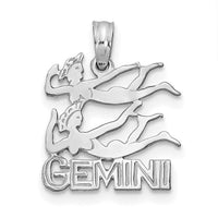 14k WG GEMINI Zodiac Charm-K8948W